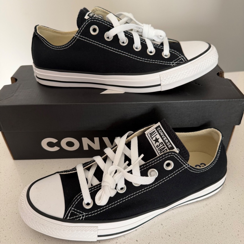 Converse Chuck Taylor All Star Ox Black White Low Top Sneakers Mens 6.5 Wom 8.5